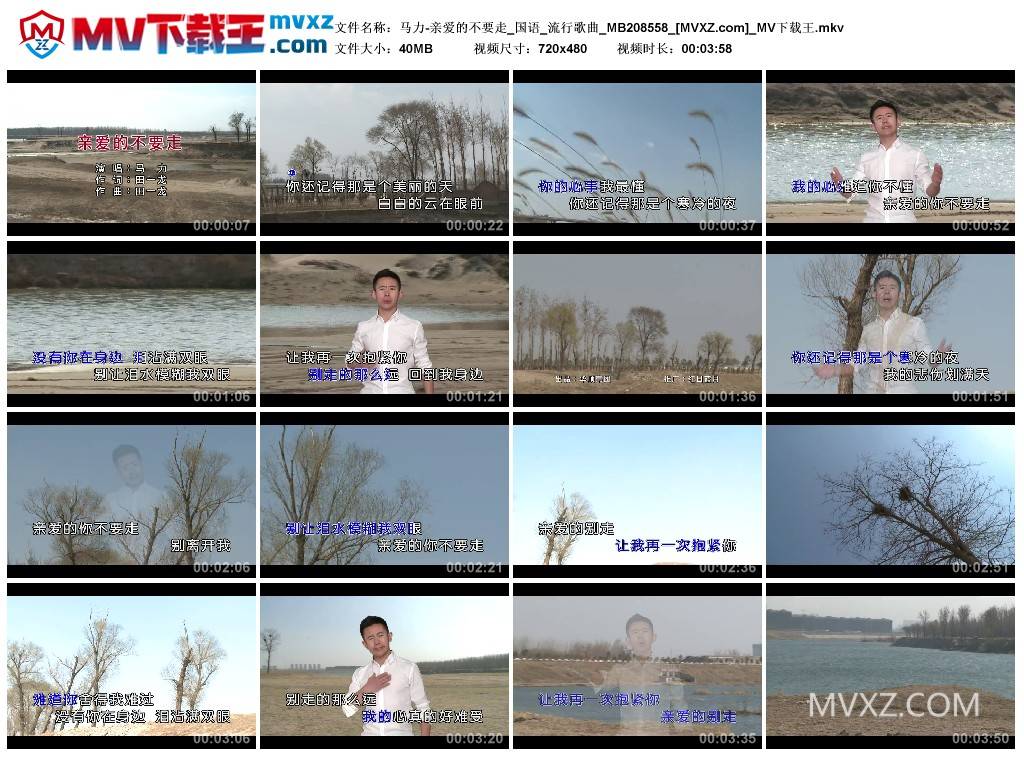 马力-亲爱的不要走_国语_流行歌曲_MB208558